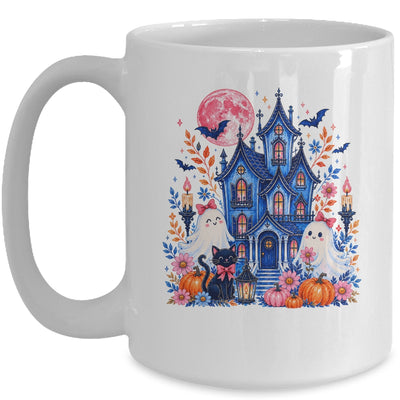 Ghose House Brushstroke Halloween Spooky Season Floral Fall Mug | siriusteestore