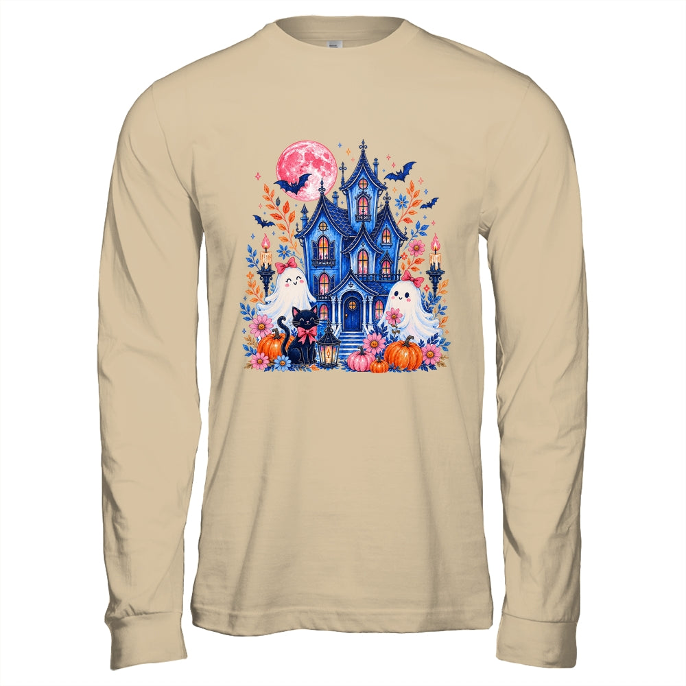 Ghose House Brushstroke Halloween Spooky Season Floral Fall Shirt & Hoodie | siriusteestore