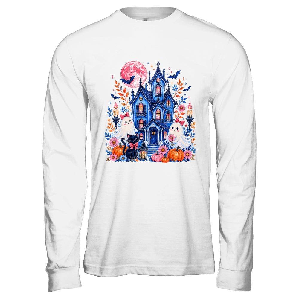 Ghose House Brushstroke Halloween Spooky Season Floral Fall Shirt & Hoodie | siriusteestore