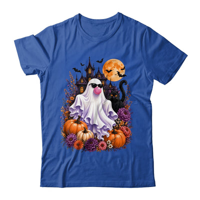 Ghost Blowing Bubble Gum Brushstroke Halloween House Floral Shirt & Hoodie | siriusteestore
