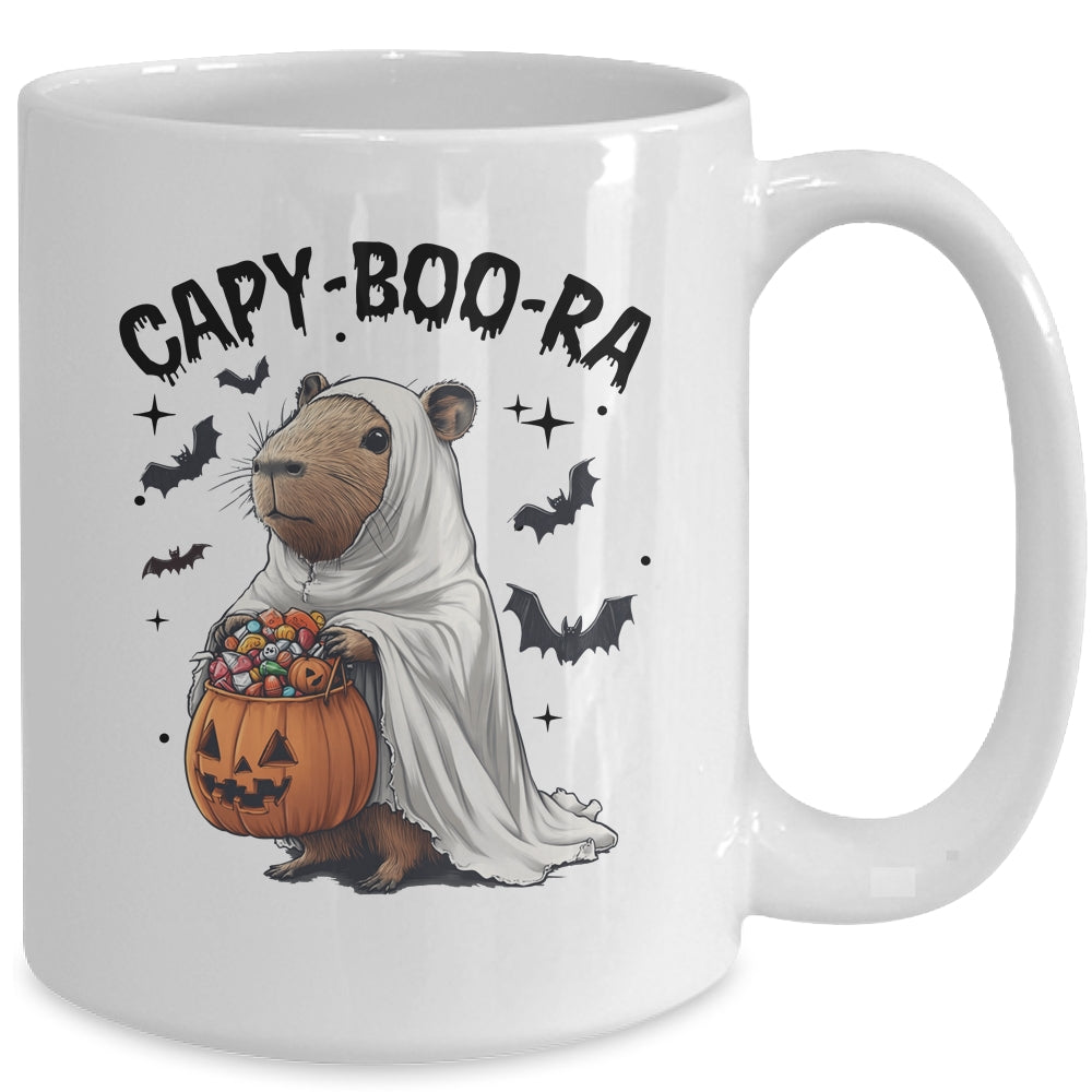 Ghost Capybara And Pumpkin Funny Halloween Kids Women Men Mug | siriusteestore