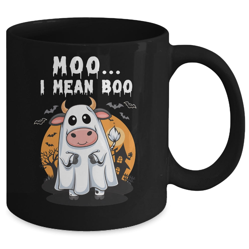Ghost Cow Moo I Mean Boo Halloween Funny Cow Lover Mug | siriusteestore