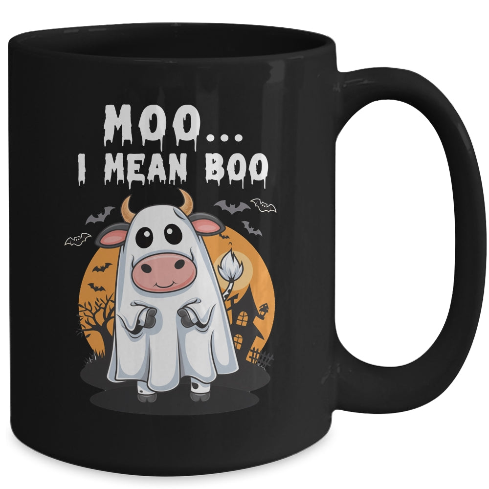 Ghost Cow Moo I Mean Boo Halloween Funny Cow Lover Mug | siriusteestore