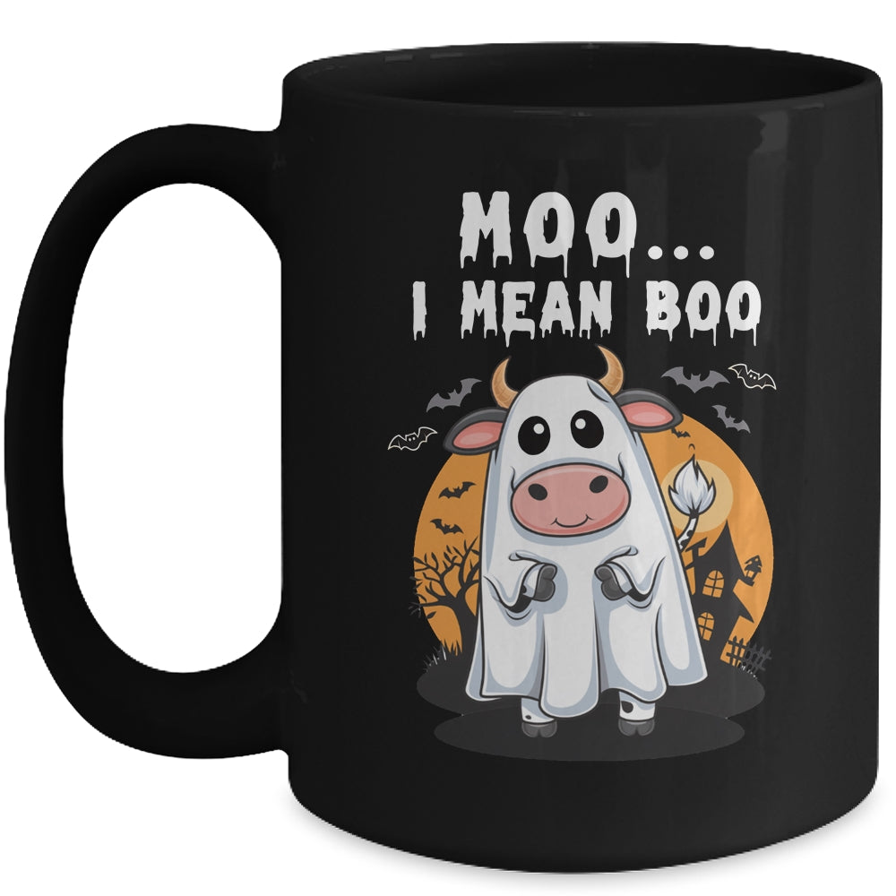 Ghost Cow Moo I Mean Boo Halloween Funny Cow Lover Mug | siriusteestore