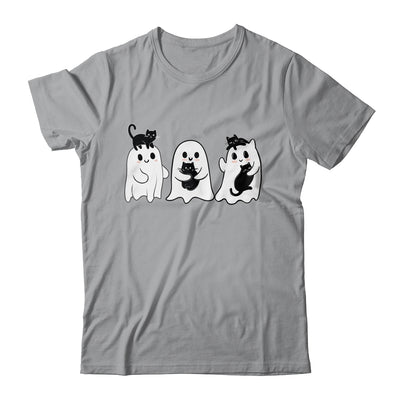 Ghost Holding Black Cat Funny Halloween Cat Lovers Women Shirt & Hoodie | siriusteestore