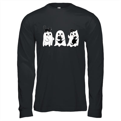 Ghost Holding Black Cat Funny Halloween Cat Lovers Women Shirt & Hoodie | siriusteestore