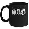 Ghost Holding Black Cat Funny Halloween Cat Lovers Women Mug | siriusteestore