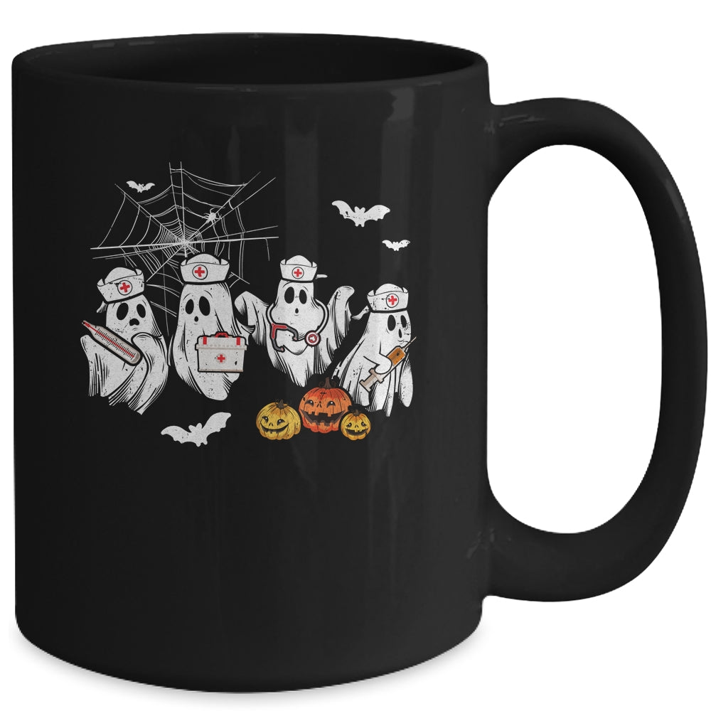 Ghost Nurses Halloween Crew Funny Costume Scrub Top Women Mug | siriusteestore