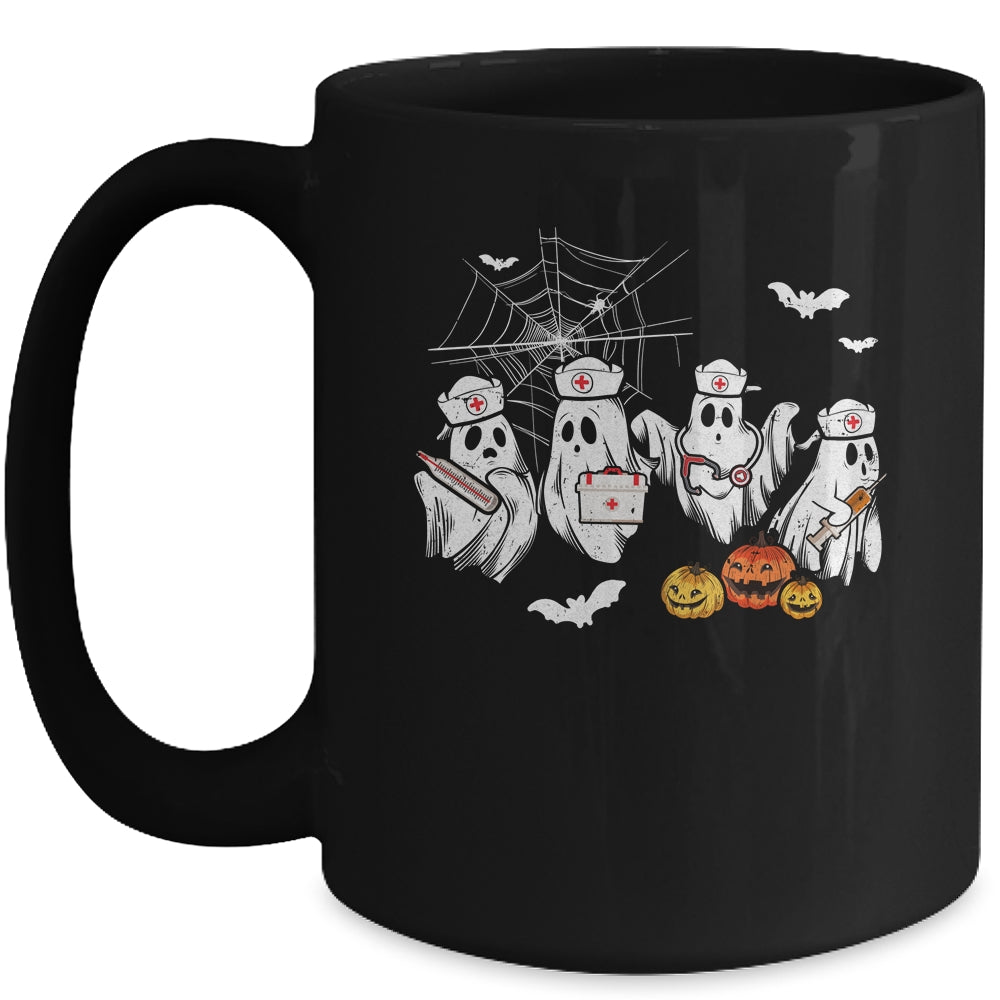 Ghost Nurses Halloween Crew Funny Costume Scrub Top Women Mug | siriusteestore