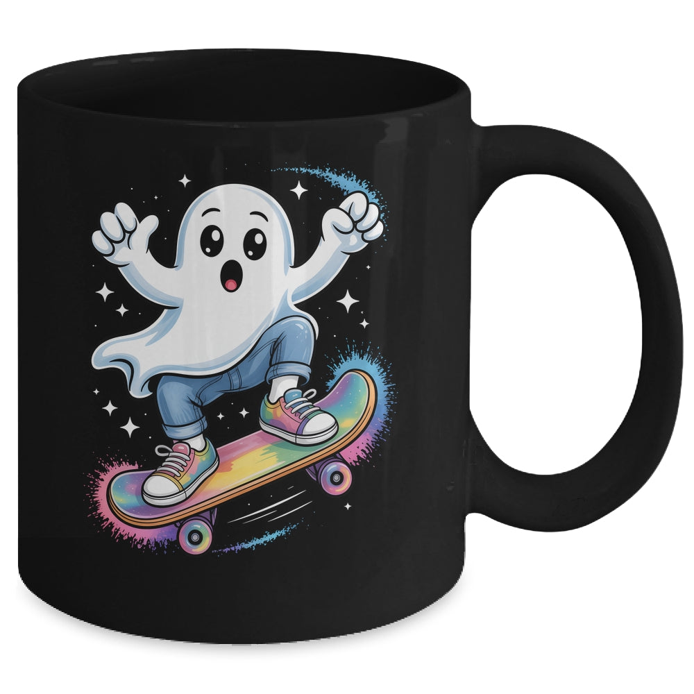 Ghost On Skateboard Funny Halloween Costume Skateboarding Mug | siriusteestore