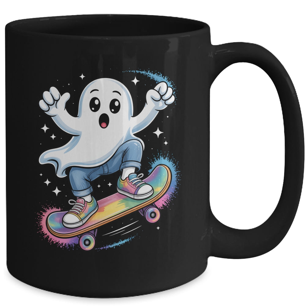 Ghost On Skateboard Funny Halloween Costume Skateboarding Mug | siriusteestore