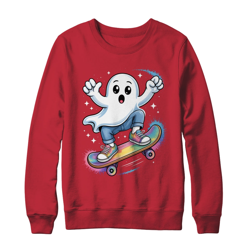 Ghost On Skateboard Funny Halloween Costume Skateboarding Shirt & Sweatshirt | siriusteestore