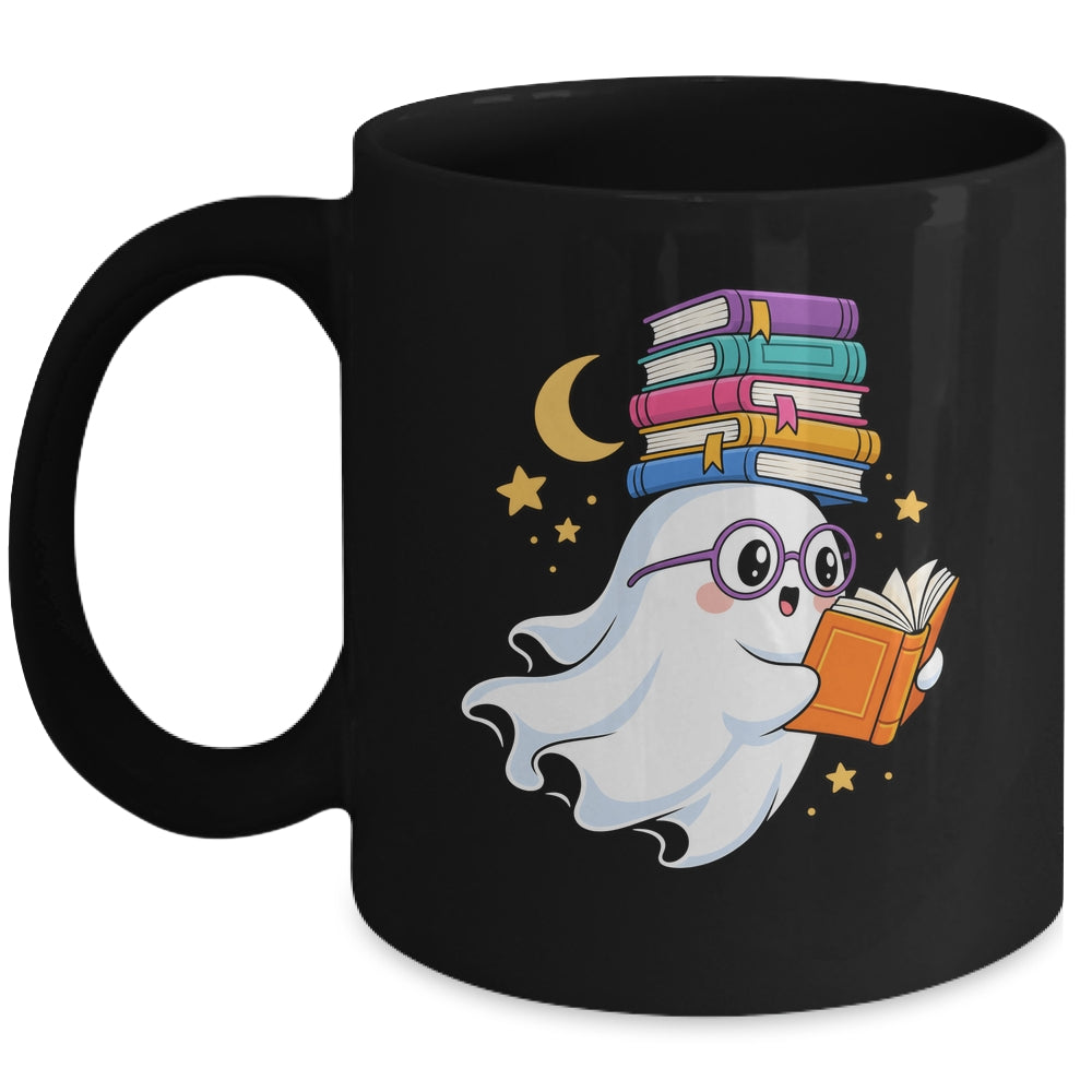 Ghost Reading Books Halloween Library Teacher Bookworm Mug | siriusteestore