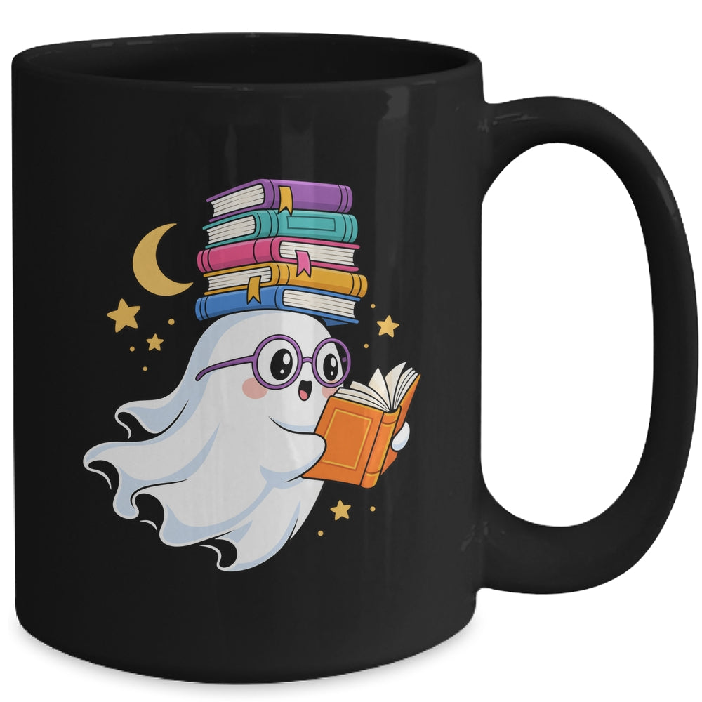 Ghost Reading Books Halloween Library Teacher Bookworm Mug | siriusteestore