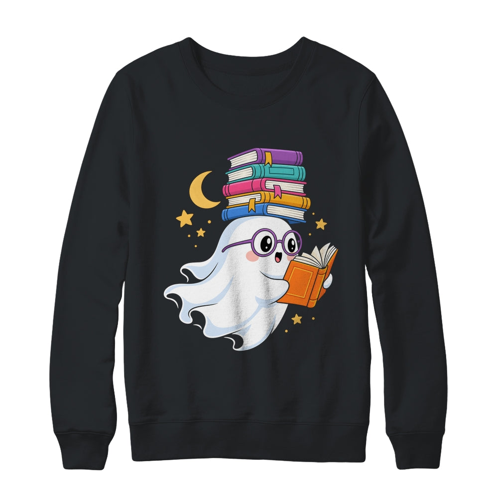 Ghost Reading Books Halloween Library Teacher Bookworm Shirt & Sweatshirt | siriusteestore
