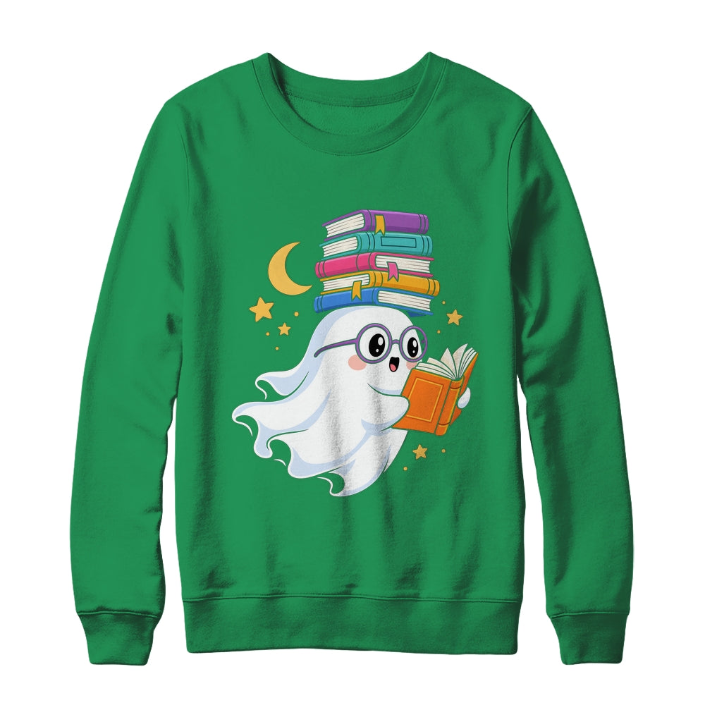 Ghost Reading Books Halloween Library Teacher Bookworm Shirt & Sweatshirt | siriusteestore