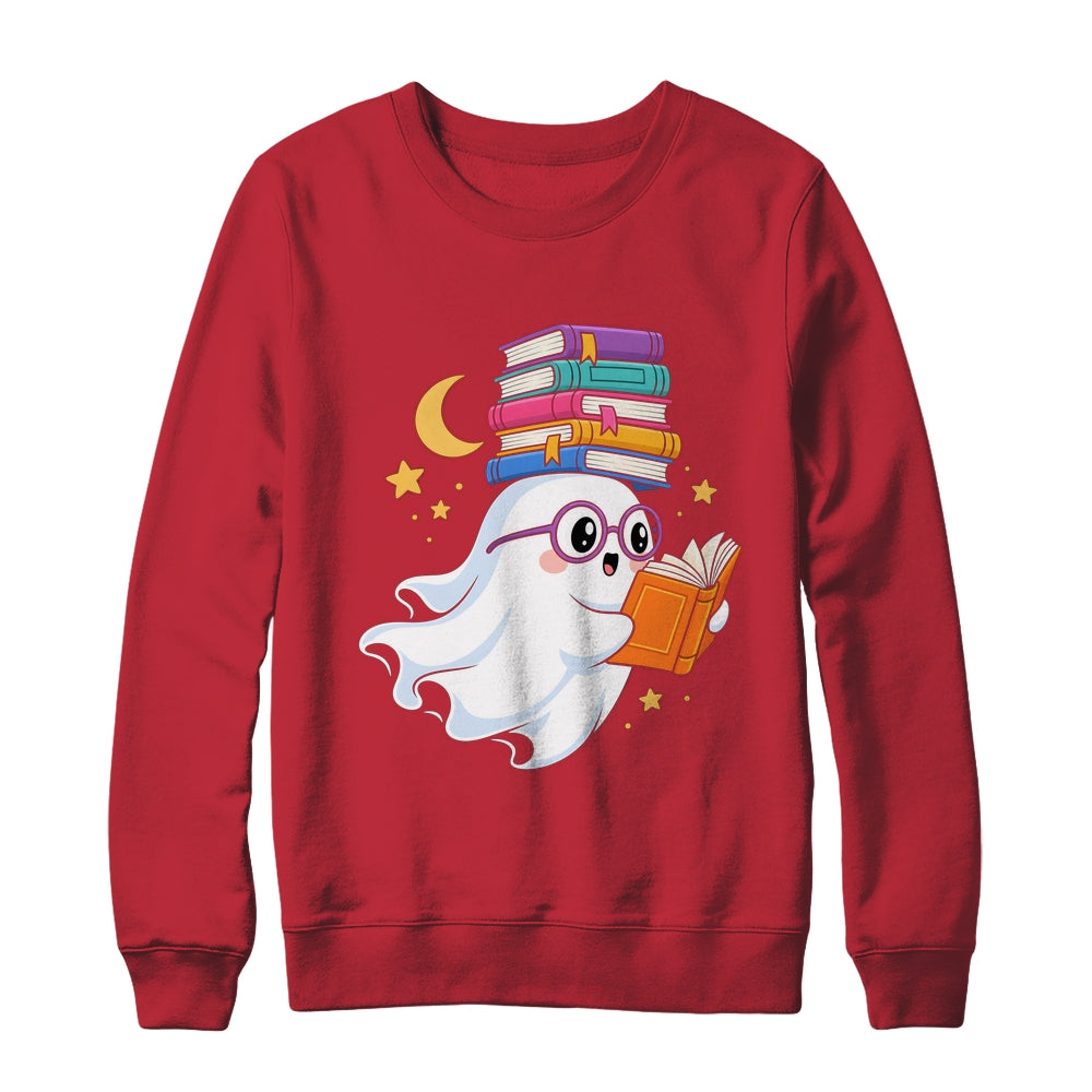 Ghost Reading Books Halloween Library Teacher Bookworm Shirt & Sweatshirt | siriusteestore