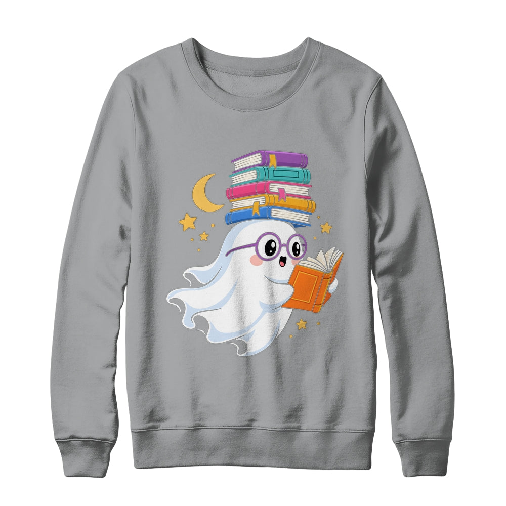 Ghost Reading Books Halloween Library Teacher Bookworm Shirt & Sweatshirt | siriusteestore