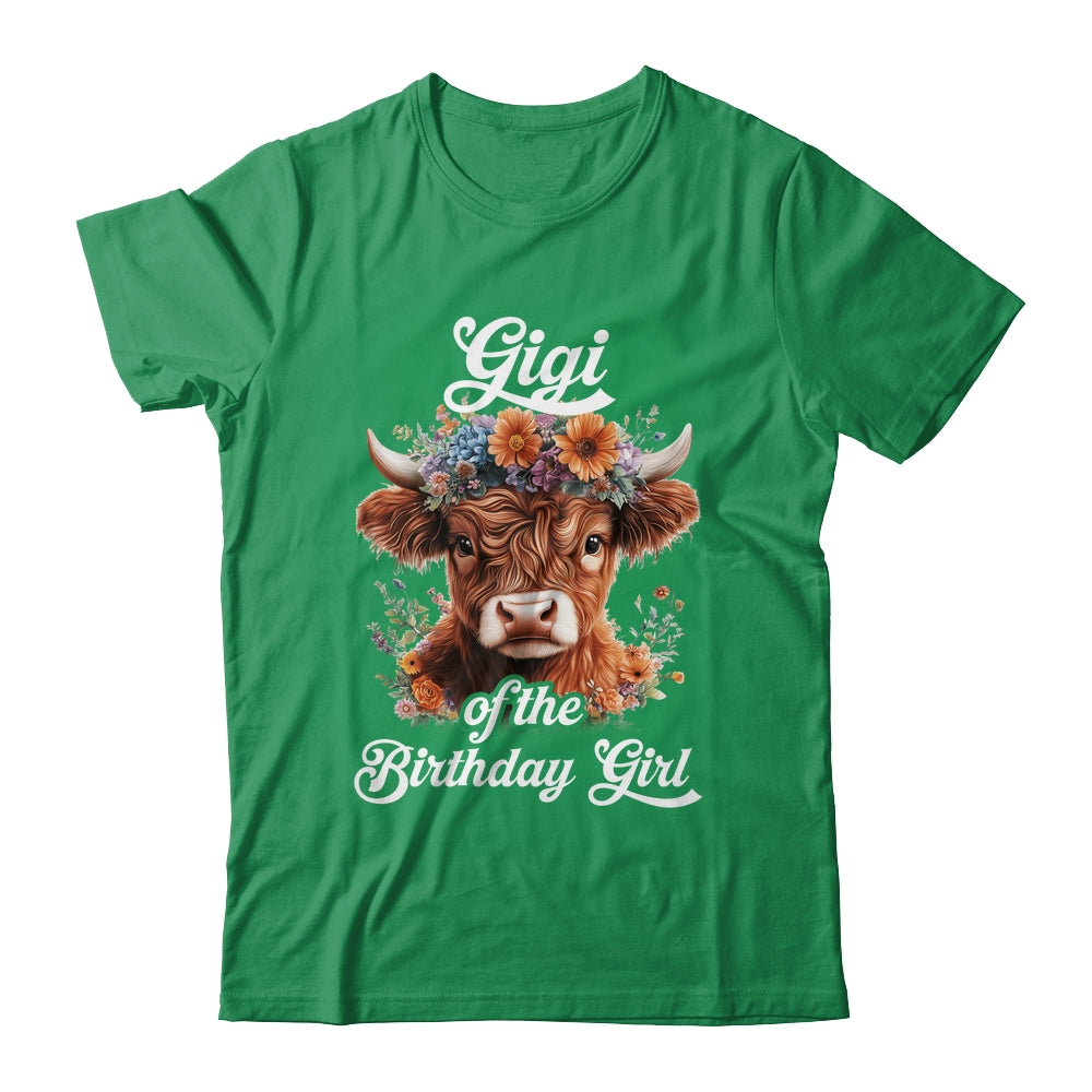 Gigi Of The Birthday Girl Highland Cow Farm Family Shirt & Hoodie | siriusteestore
