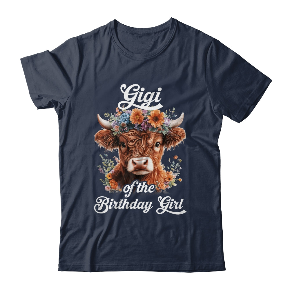 Gigi Of The Birthday Girl Highland Cow Farm Family Shirt & Hoodie | siriusteestore
