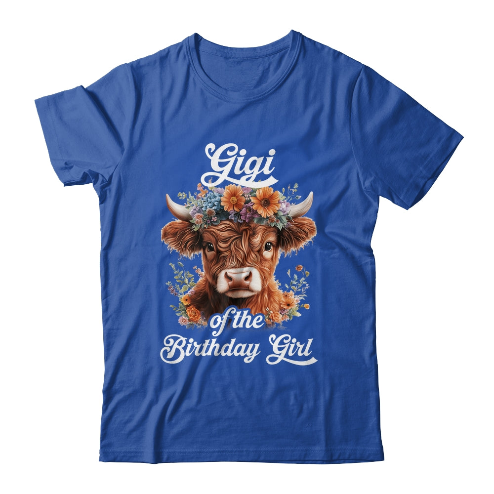 Gigi Of The Birthday Girl Highland Cow Farm Family Shirt & Hoodie | siriusteestore