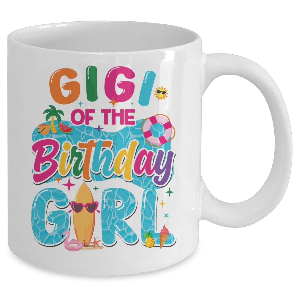Gigi Of The Birthday Girl Pool Party Beach Family Matching Mug | siriusteestore