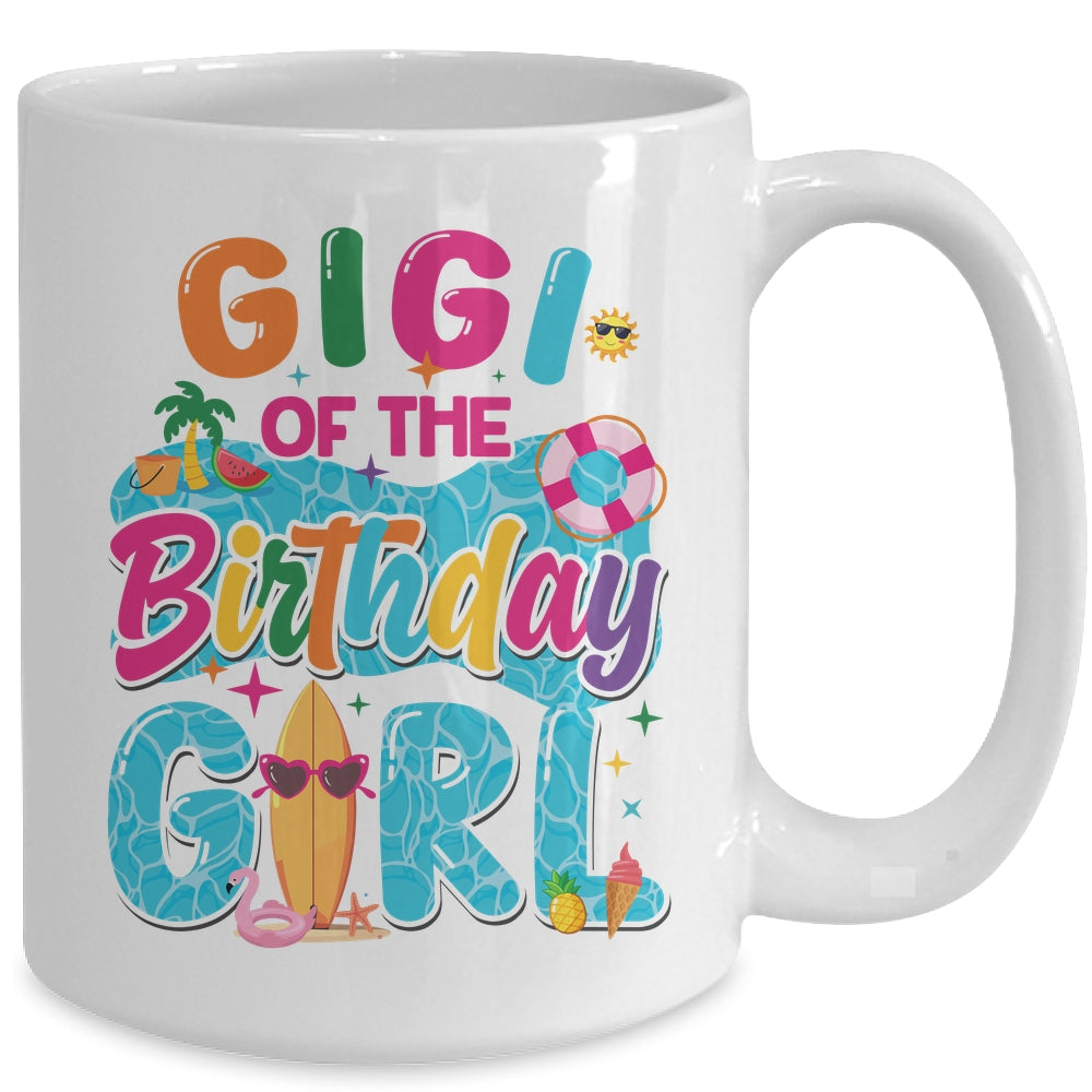 Gigi Of The Birthday Girl Pool Party Beach Family Matching Mug | siriusteestore