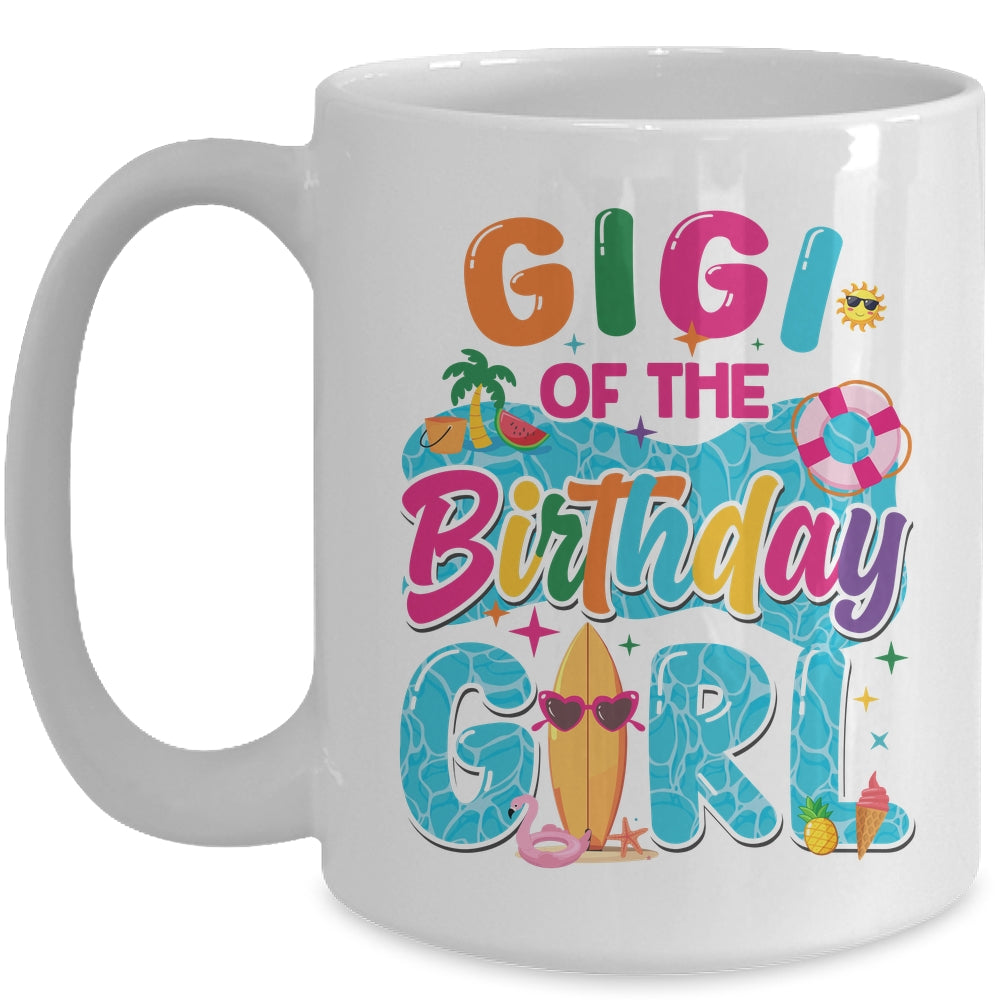 Gigi Of The Birthday Girl Pool Party Beach Family Matching Mug | siriusteestore
