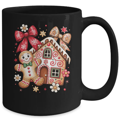 Gingerbread Christmas Bow Christmas House Retro Cookie Xmas Mug | siriusteestore