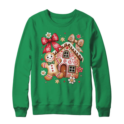 Gingerbread Christmas Bow Christmas House Retro Cookie Xmas Shirt & Sweatshirt | siriusteestore