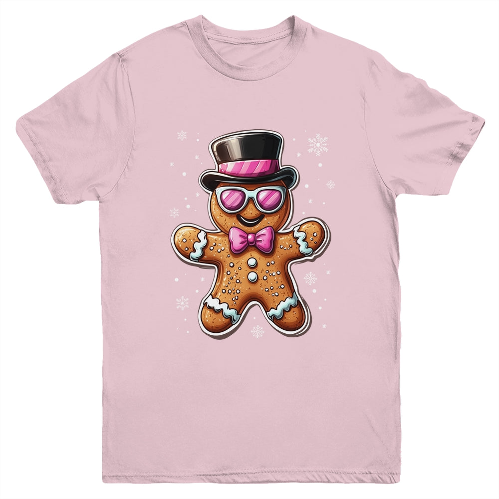 Gingerbread Cookie Christmas Pink Coquette Xmas Boy Girls Youth Shirt | siriusteestore
