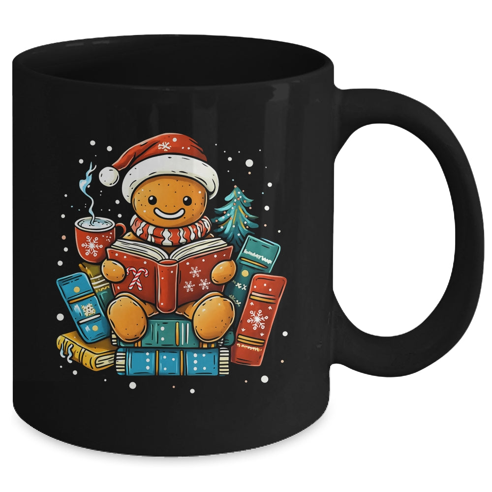 Gingerbread Reading Book Lovers Christmas Bookworm Librarian Mug | siriusteestore