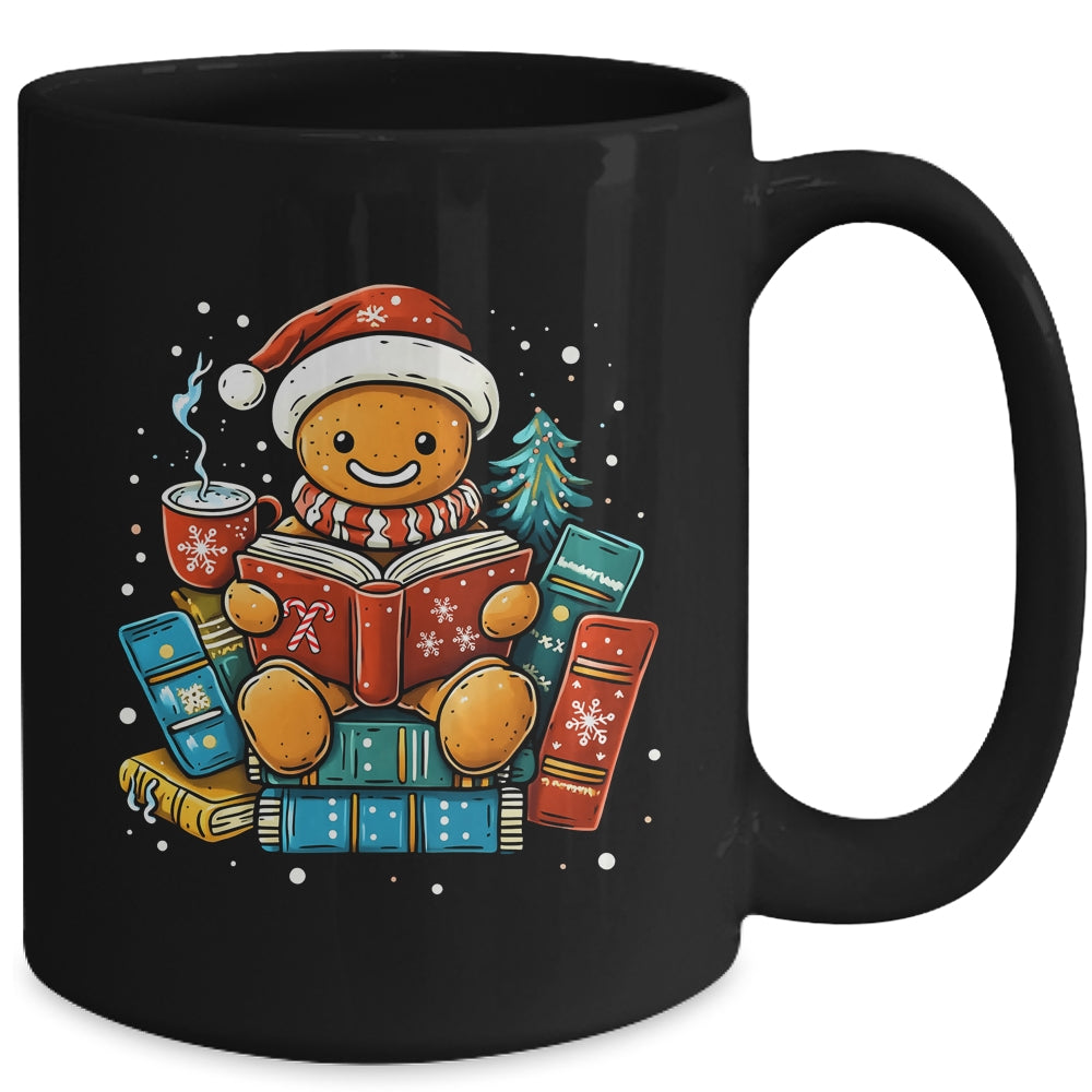 Gingerbread Reading Book Lovers Christmas Bookworm Librarian Mug | siriusteestore