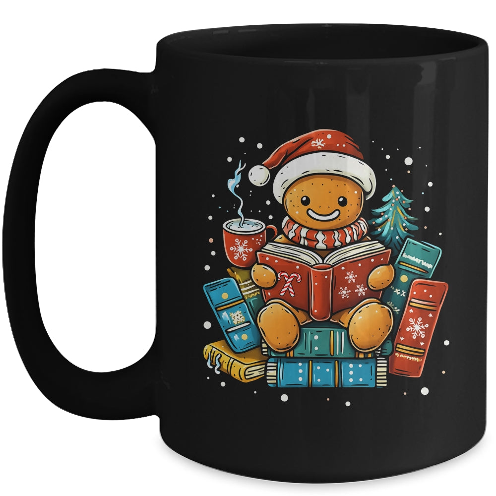 Gingerbread Reading Book Lovers Christmas Bookworm Librarian Mug | siriusteestore