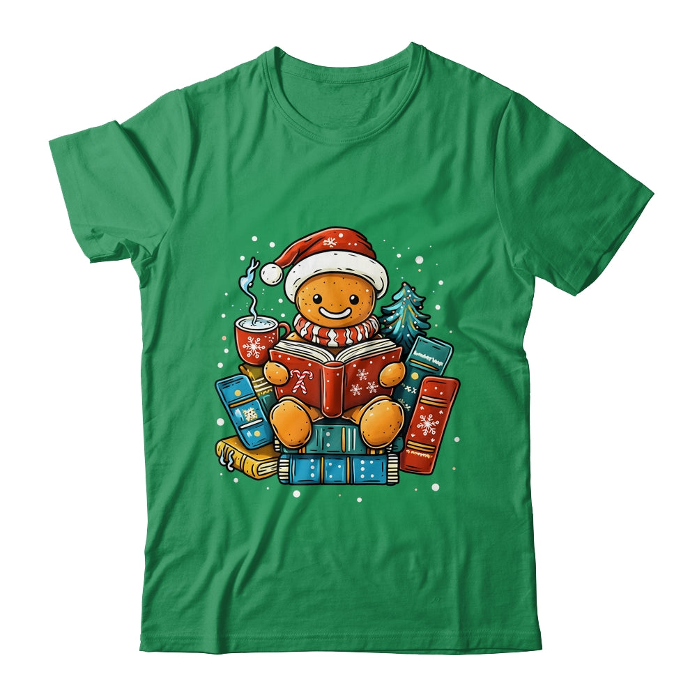 Gingerbread Reading Book Lovers Christmas Bookworm Librarian Shirt & Sweatshirt | siriusteestore