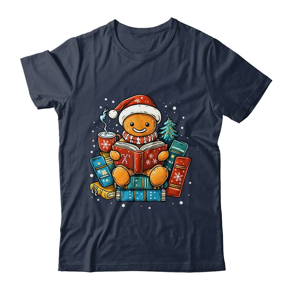 Gingerbread Reading Book Lovers Christmas Bookworm Librarian Shirt & Sweatshirt | siriusteestore