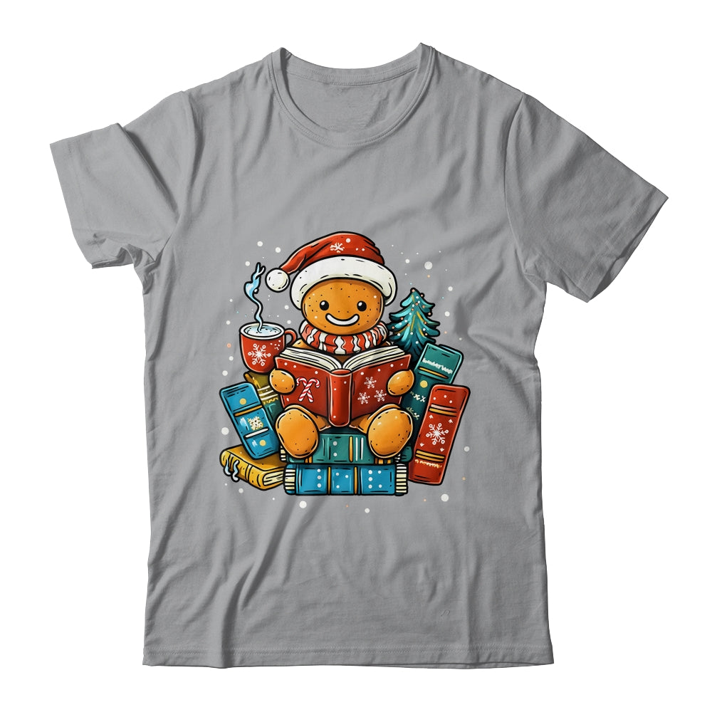Gingerbread Reading Book Lovers Christmas Bookworm Librarian Shirt & Sweatshirt | siriusteestore