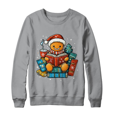Gingerbread Reading Book Lovers Christmas Bookworm Librarian Shirt & Sweatshirt | siriusteestore