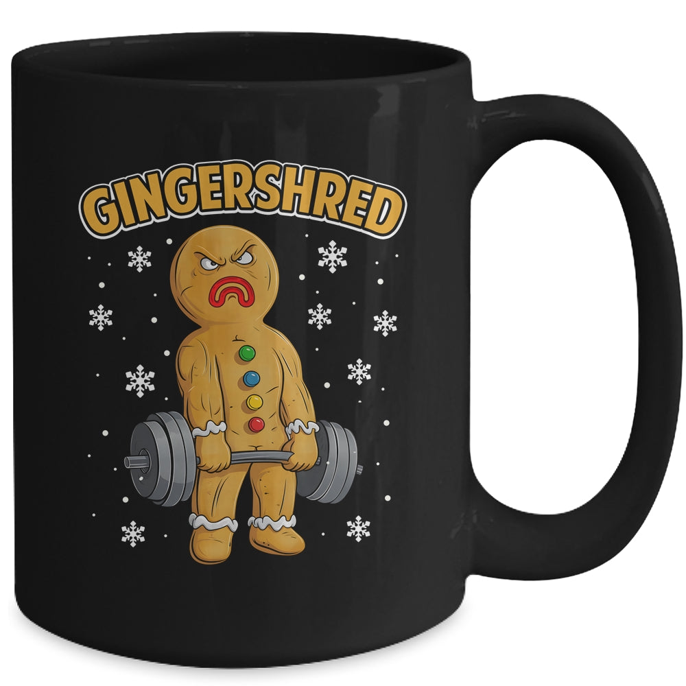 Gingershred Funny Gingerbread Man Gym Bodybuilding Christmas Mug | siriusteestore