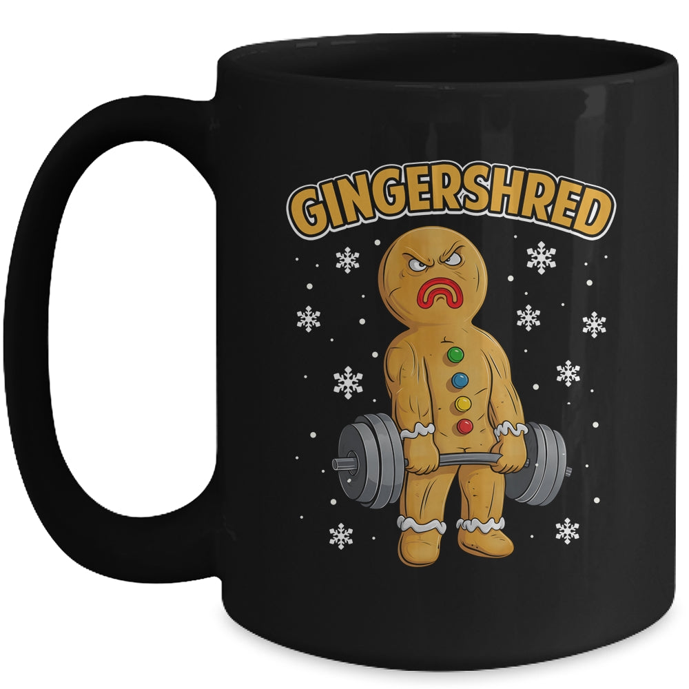 Gingershred Funny Gingerbread Man Gym Bodybuilding Christmas Mug | siriusteestore