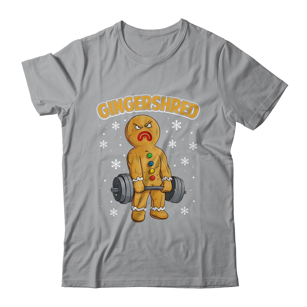 Gingershred Funny Gingerbread Man Gym Bodybuilding Christmas Shirt & Sweatshirt | siriusteestore