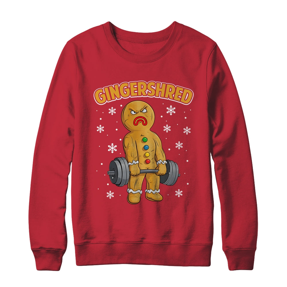 Gingershred Funny Gingerbread Man Gym Bodybuilding Christmas Shirt & Sweatshirt | siriusteestore