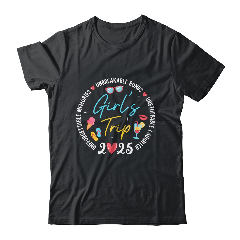 Girl's Trip 2025 Memories Girls Friends Trip Vacation Retro Shirt & Tank Top | siriusteestore