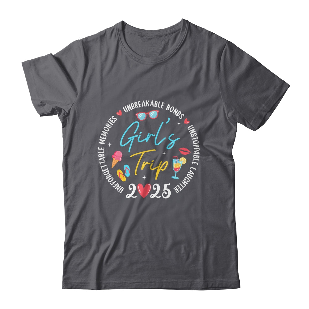 Girl's Trip 2025 Memories Girls Friends Trip Vacation Retro Shirt & Tank Top | siriusteestore
