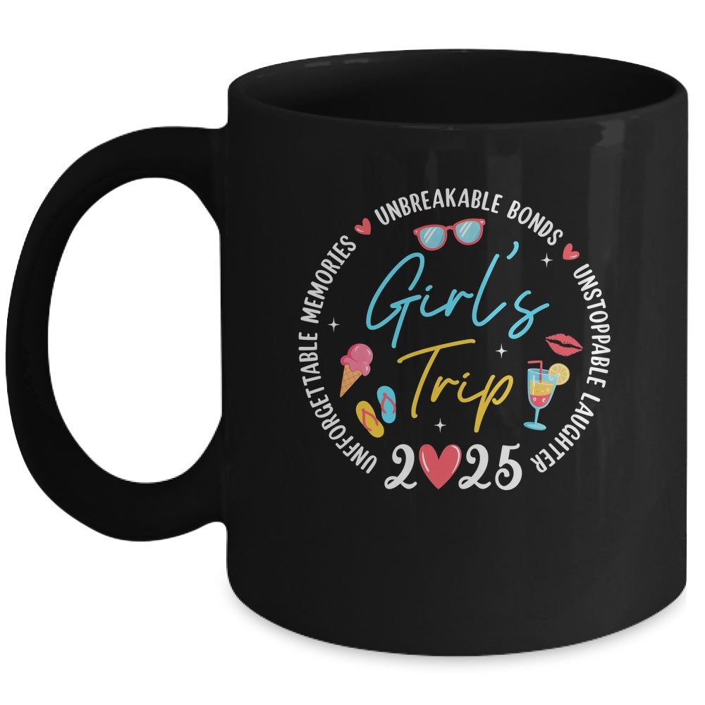Girl's Trip 2025 Memories Girls Friends Trip Vacation Retro Mug | siriusteestore