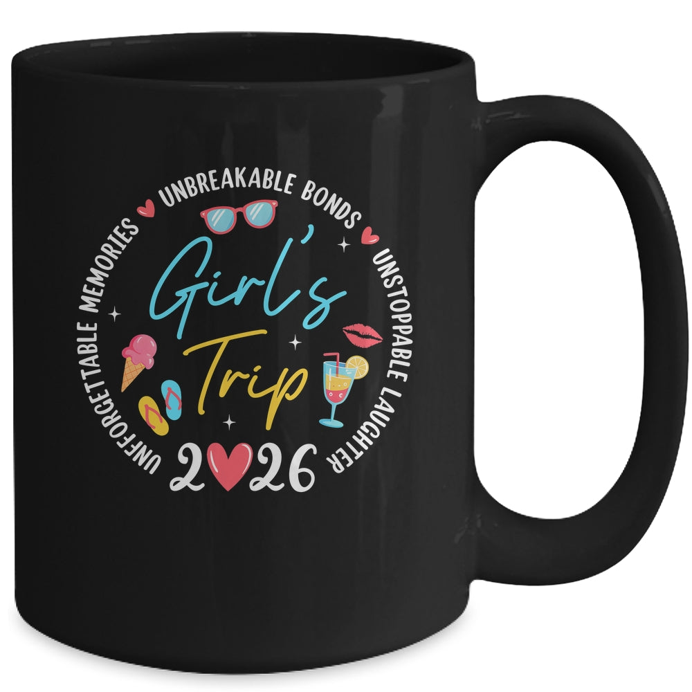 Girl's Trip 2026 Memories Girls Friends Trip Vacation Retro Mug | siriusteestore