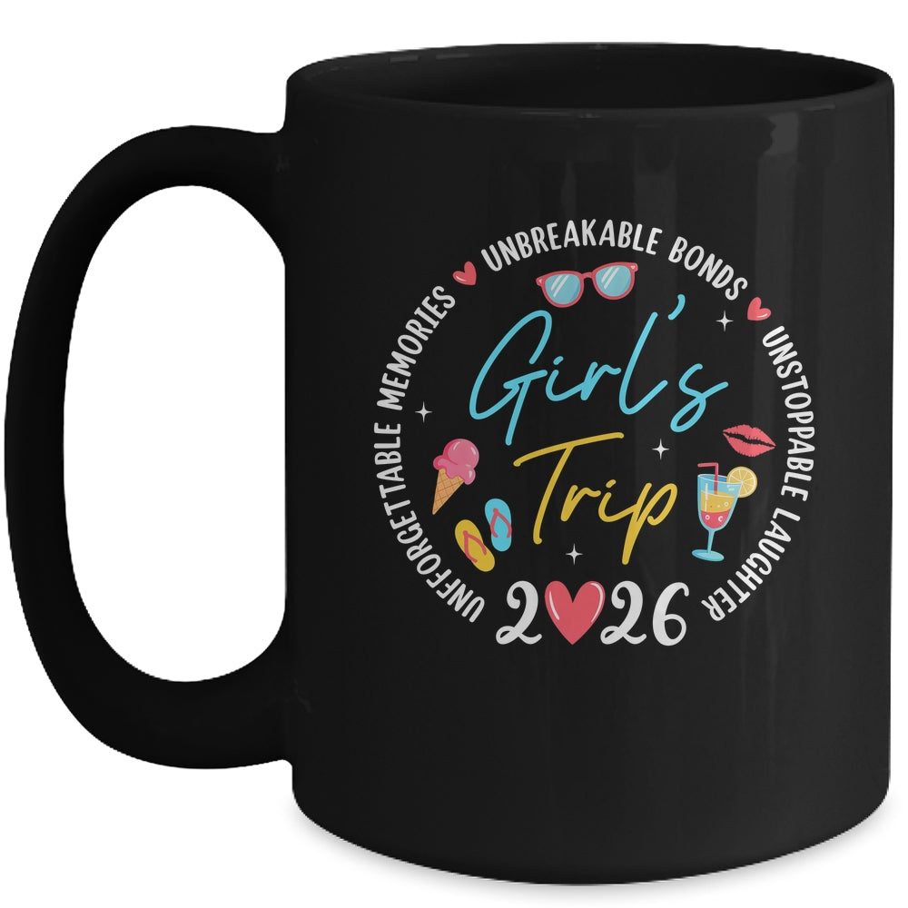 Girl's Trip 2026 Memories Girls Friends Trip Vacation Retro Mug | siriusteestore