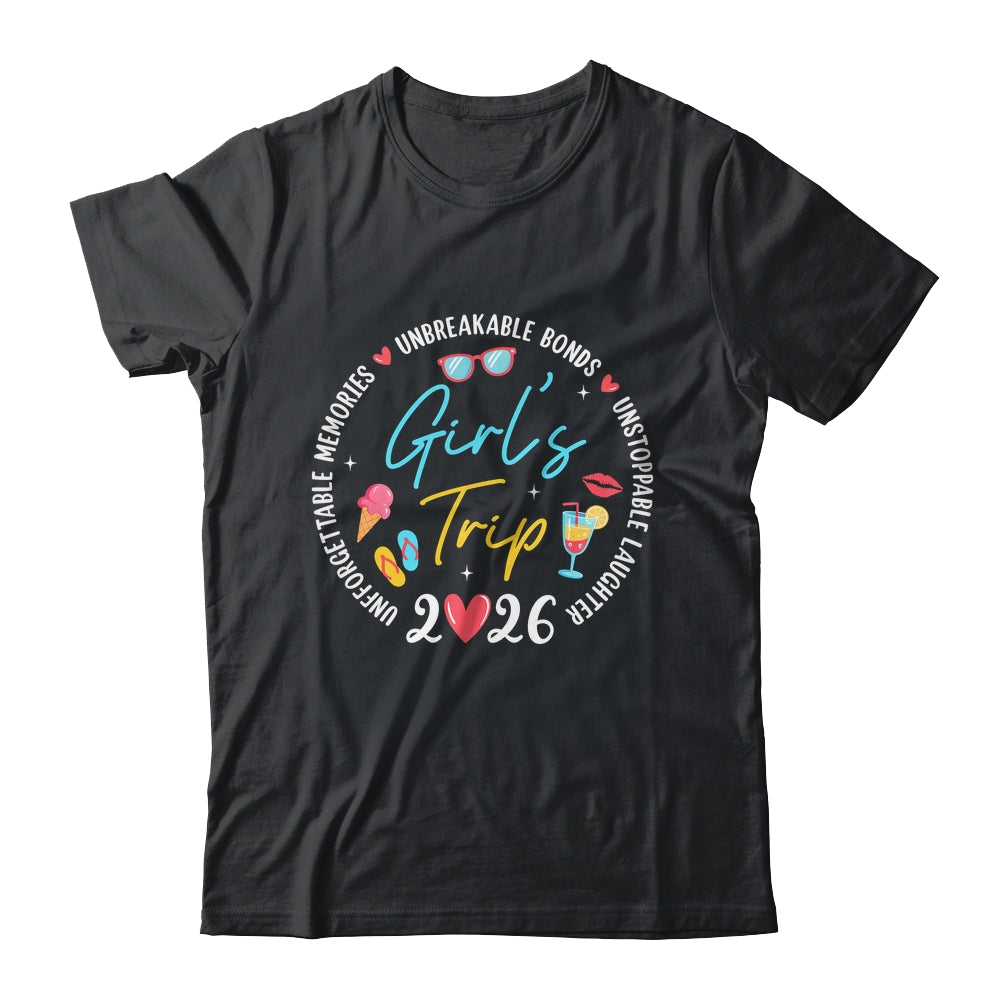 Girl's Trip 2026 Memories Girls Friends Trip Vacation Retro Shirt & Tank Top | siriusteestore