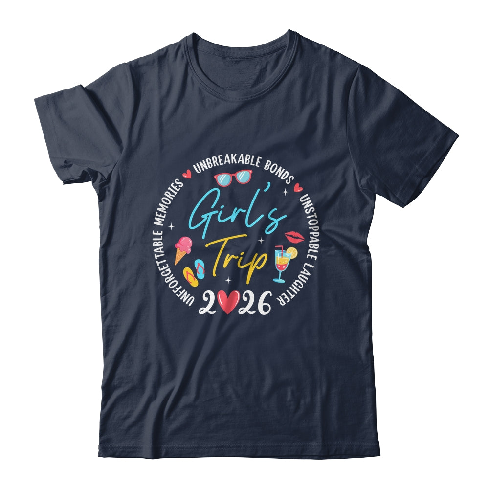 Girl's Trip 2026 Memories Girls Friends Trip Vacation Retro Shirt & Tank Top | siriusteestore