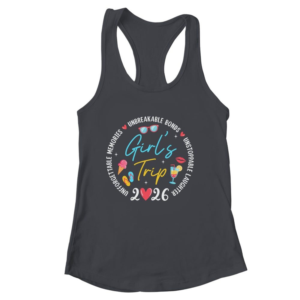 Girl's Trip 2026 Memories Girls Friends Trip Vacation Retro Shirt & Tank Top | siriusteestore